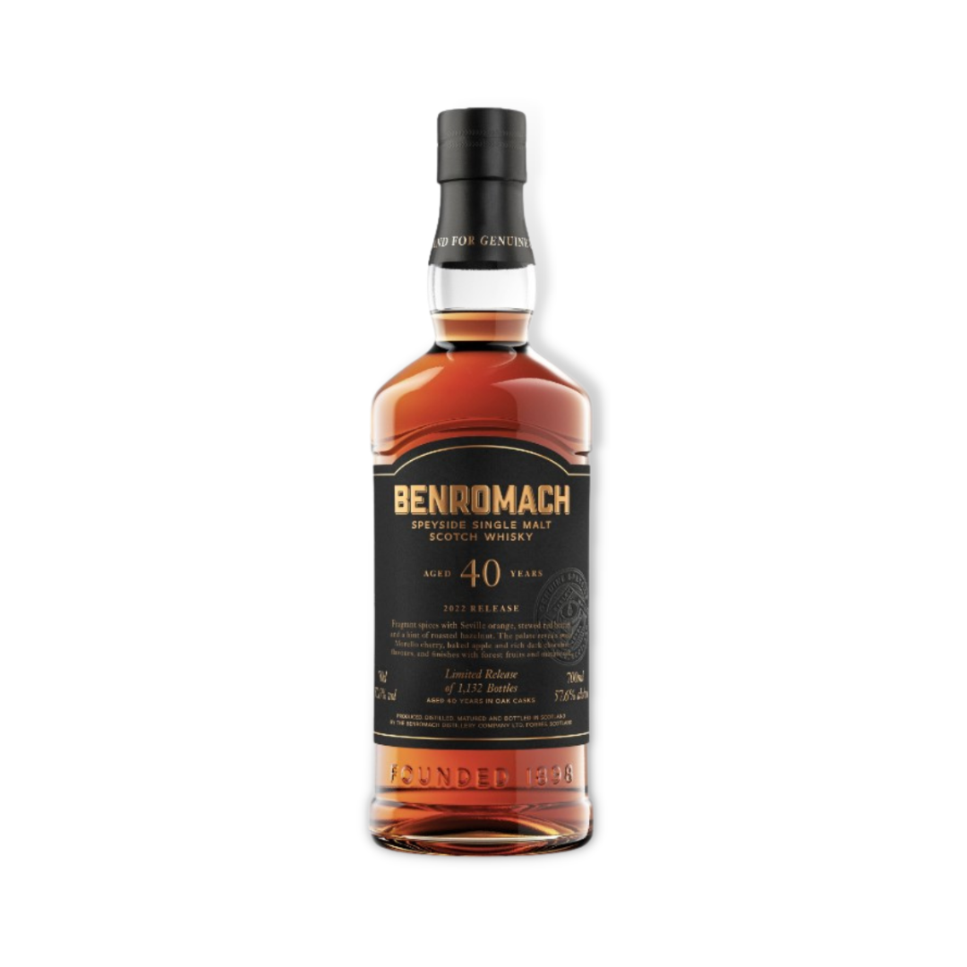 Scotch Whisky - Benromach 40 Year Old Speyside Single Malt Scotch Whisky 700ml (ABV 57.6%)