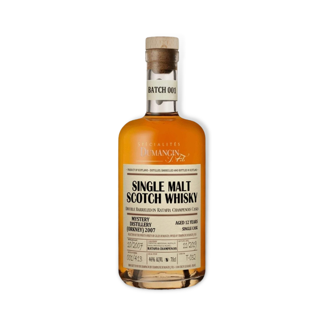 French Whisky - Dumangin Mystery Distillery (Orkney) 2007 12 Year Old Single Malt Scotch Whisky 700ml (ABV 46%)