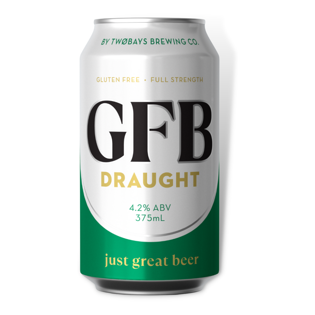 Gluten Free Beer - Two Bays Brewing Co GFB Draught 375ml 6 Pack / Case of 24 (ABV 4.2%)