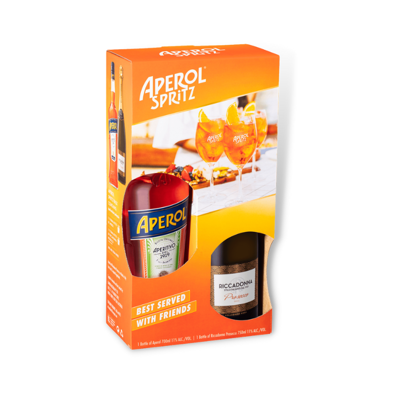 Italian Aperitif - Aperol Spritz & Riccadonna Gift Pack 1.45Lt (ABV 11%)