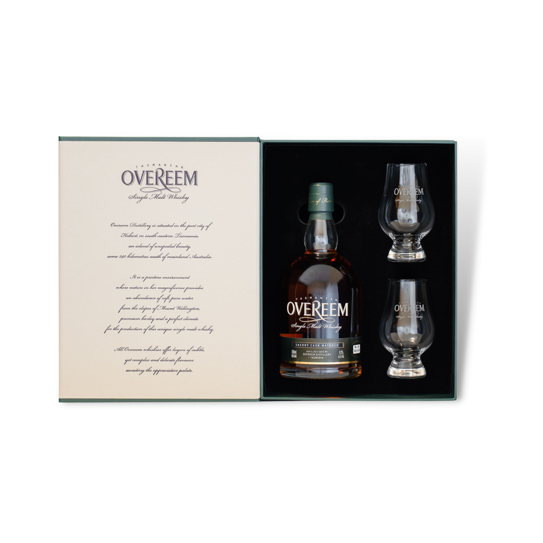 Australian Whisky - Overeem Sherry Cask Strength Tasmanian Single Malt Whisky 700ml Gift Box Set (ABV 60%)
