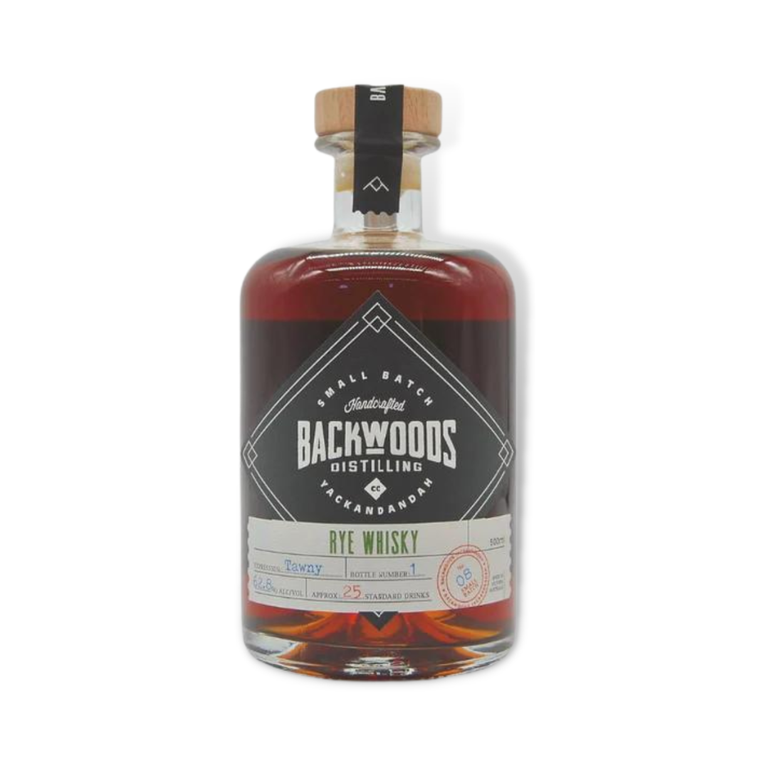 Australian Whisky - Backwoods Distilling Co Batch#8 Tawny Cask Rye Whisky 500ml (ABV 62.88%)