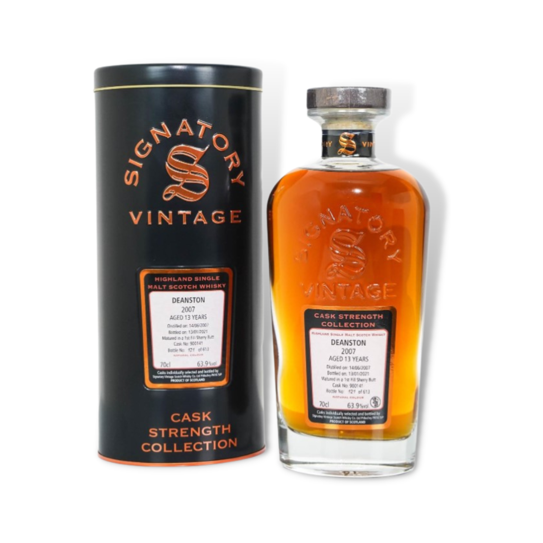 Scotch Whisky - Deanston 2007 13 Year Old Cask Strength Single Malt Scotch Whisky 700ml (Signatory Vintage) (ABV 63.9%)